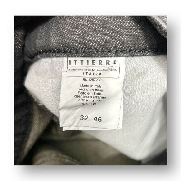 NWT Fiorucci Ittierre 32x35 Black Faded Italian Denim Jeans Straight Leg Rare - Picture 10 of 11
